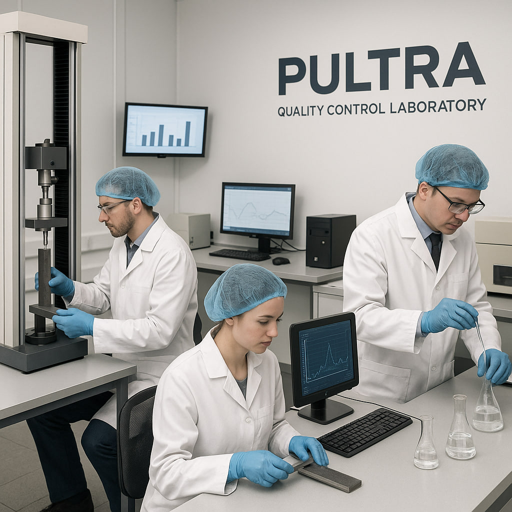 Лаборатория контроля качества на заводе Pultra