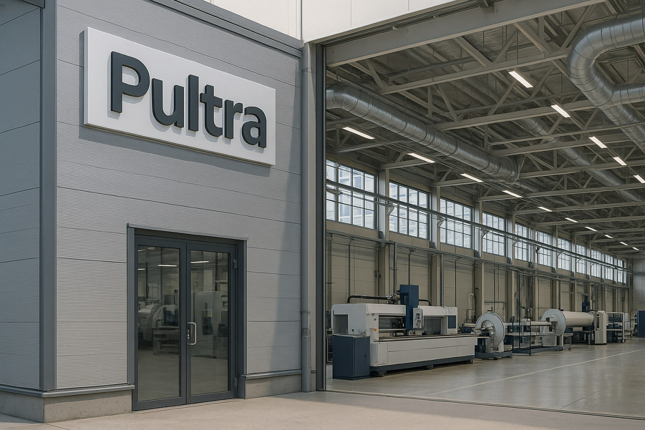 Фасад завода и производственные цеха Pultra